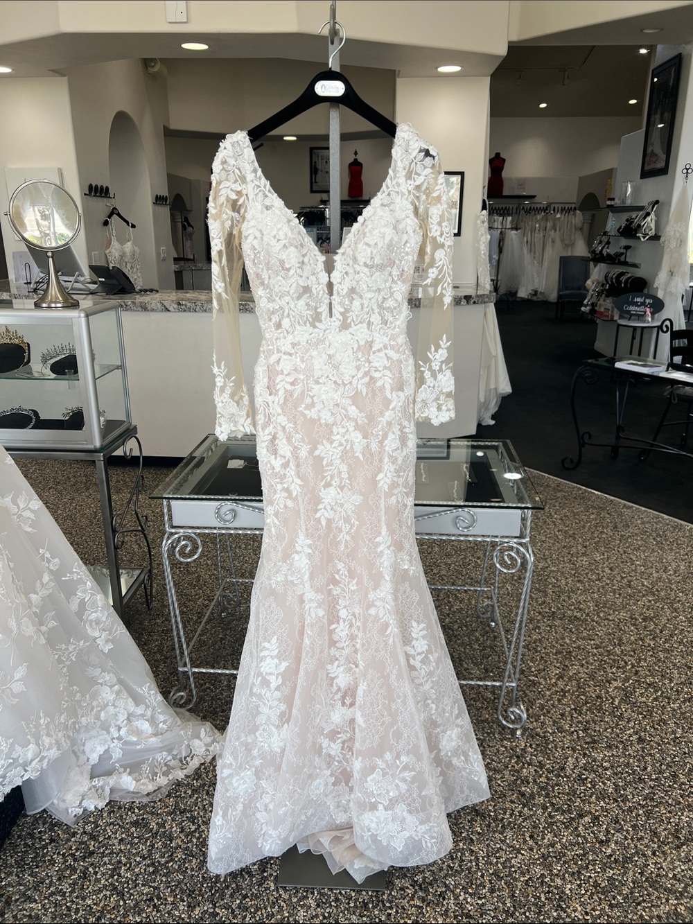Mori Lee Ivory Lace Long-Sleeve Wedding Dress